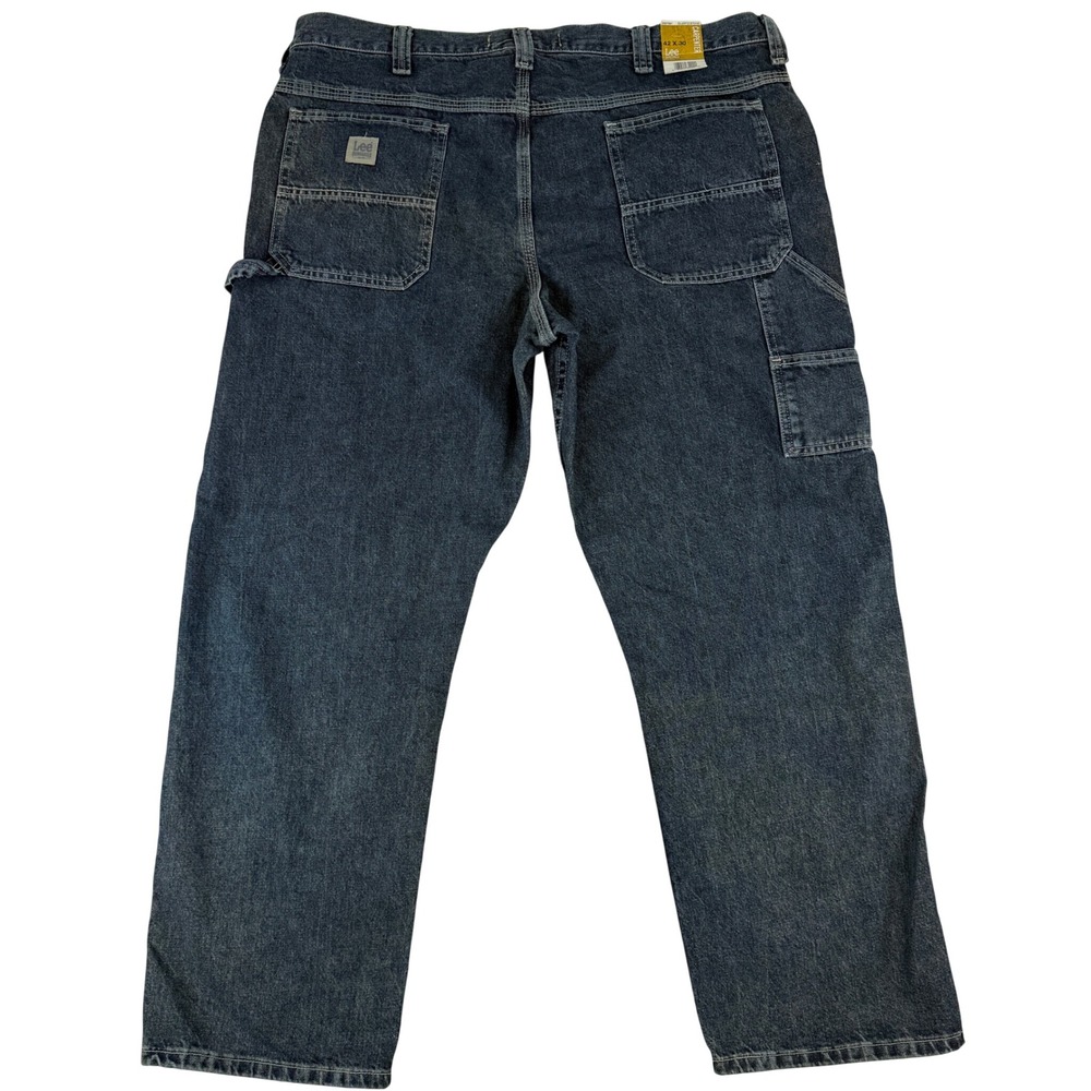Lee Carpenter Jeans Mens 42x30 Dark Wash Blue Dungarees Relaxed Fit Workwear NWT